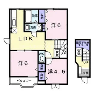クレストール富沢【201号室】の間取り