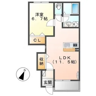 コンフォート中野川【102号室】の間取り
