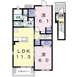 FIVE RING Ⅱ【2階】の間取り