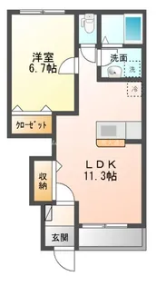 秋桜 弐番館【1階】の間取り