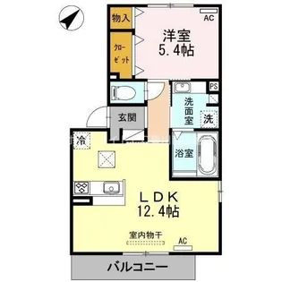 クレール みよし【1階】の間取り