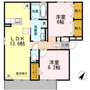 リバーサイド中部 B【1階】の間取り