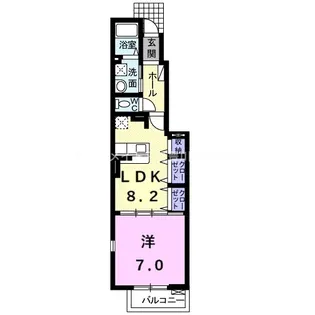 フラン・ディーアA【1階】の間取り