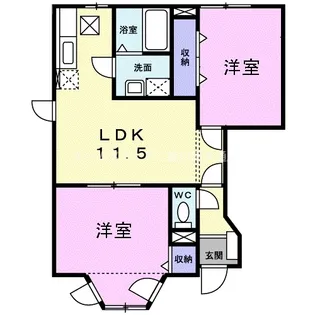 グリーンシャトーK&S A【1階】の間取り