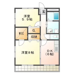 2DKの間取り画像