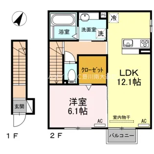 グランツ久保【201号室】の間取り