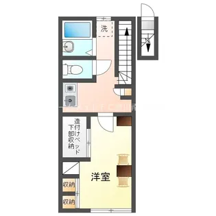 レオパレスシャルム出口A【208号室】の間取り