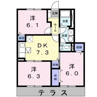シャルマン桜A【1階】の間取り