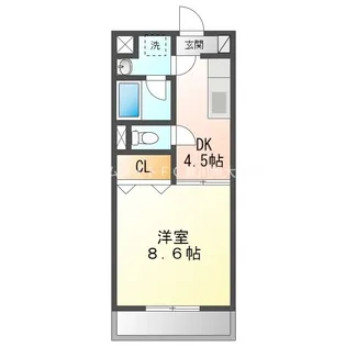 エクシード御油【203号室】の間取り