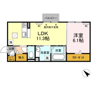 ルミエール B【1階】の間取り