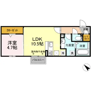 ルミエール B【1階】の間取り