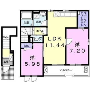 レリーナB【202号室】の間取り