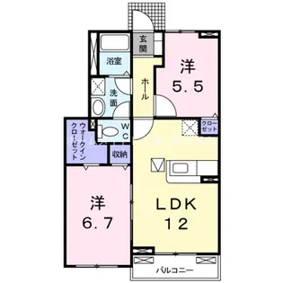 リバーサイドピアッツァA【1階】の間取り