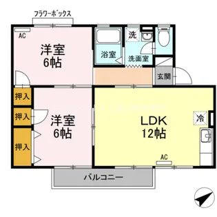 メゾン西沢 B【202号室】の間取り