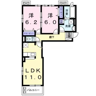ペルシーモ【2階】の間取り