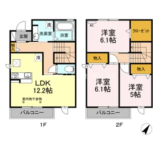 オレンジガーデン B【1階】の間取り