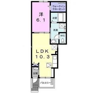 アンジュ・ソシア B【1階】の間取り