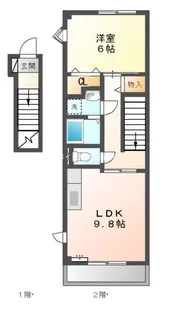 ハイステージ桜 A【201号室】の間取り