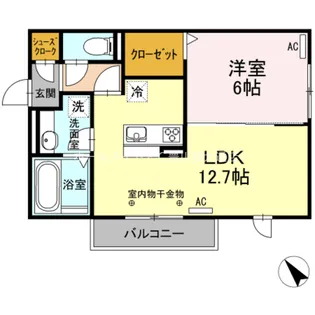 レセンテ上野 A【2階】の間取り