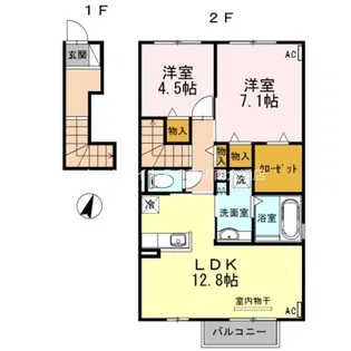 ヴィラ フルール【2階】の間取り