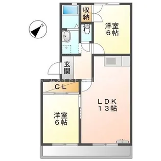 グレイスヴィラ萩山【203号室】の間取り