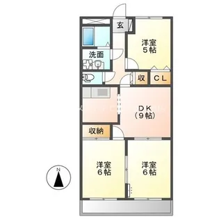 ファミリーメゾン新城【102号室】の間取り