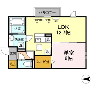 プレミール小坂井【1階】の間取り