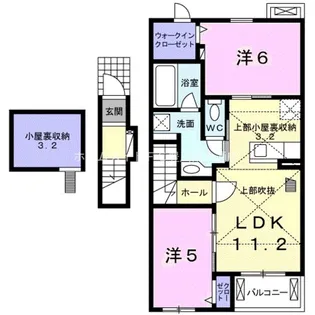 ル・ソレイユ上宿【202号室】の間取り