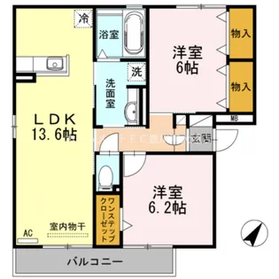 リバーサイド中部 B【3階】の間取り