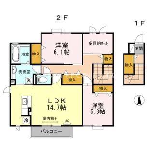 レストルージュ 泉【2階】の間取り