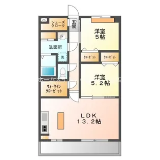 ゆほびか【106号室】の間取り
