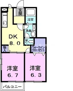 シャルマン雅B【1階】の間取り