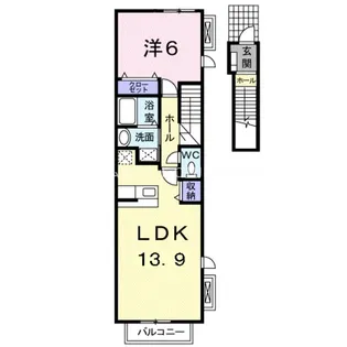 フラン・ディーアA【2階】の間取り