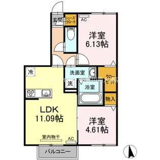 グランパルク東豊 A【1階】の間取り