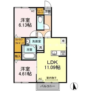 グランパルク東豊 B【1階】の間取り