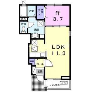 ラッキーチャーム A【1階】の間取り