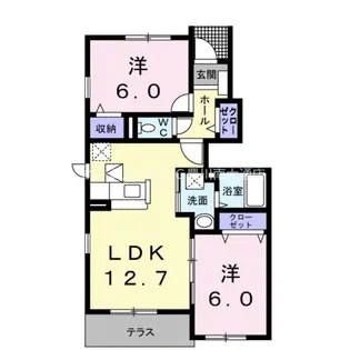 ライラック B【1階】の間取り
