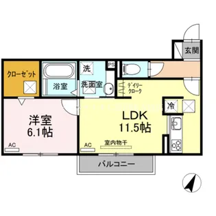 ヴィラ・ロワイヤル 六番館【1階】の間取り