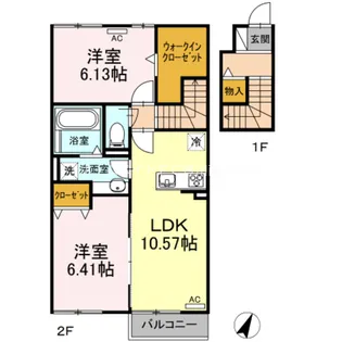 ヴィラ・ロワイヤル 七番館【2階】の間取り