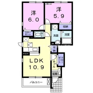 サンウィッシュ B【1階】の間取り