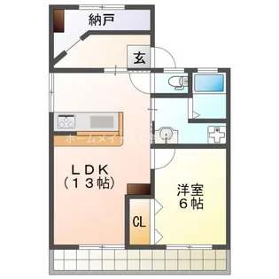 ハイツ河原D棟【1階】の間取り