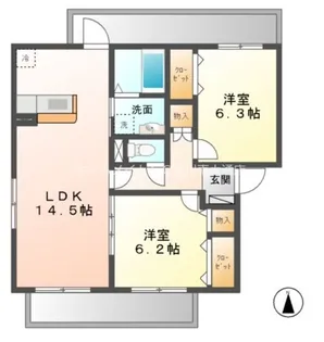 ボヌール【3階】の間取り