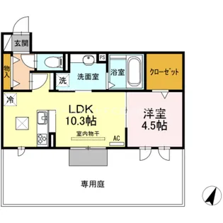 1LDKの間取り画像