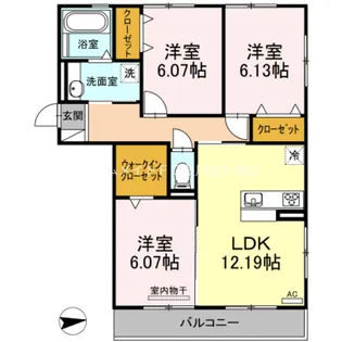 ギャレ花水木【301号室】の間取り