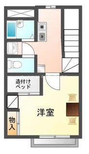 レオパレスウェーブトップ川花【202号室】の間取り