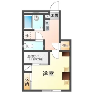 レオパレスウェーブトップ川花【110号室】の間取り