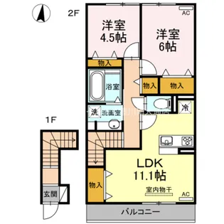 ソシエール御津【2階】の間取り