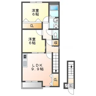 ライフイン・セイフィールド【2階】の間取り