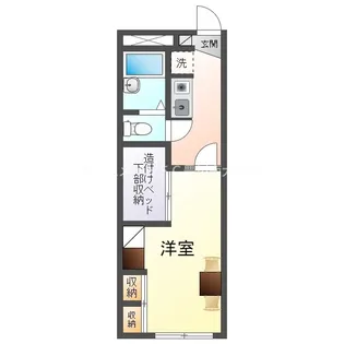 レオパレス上ノ蔵【105号室】の間取り