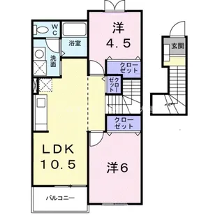 アメニティエル【2階】の間取り